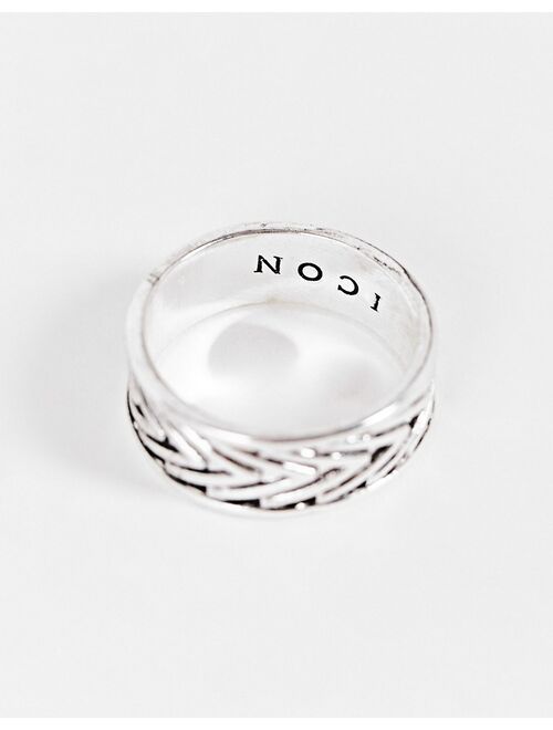 Icon Brand arrow band ring in silver