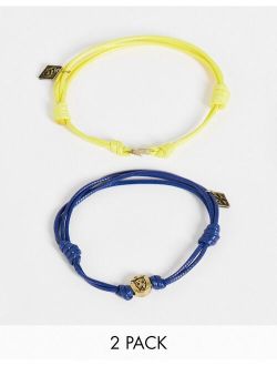 Classics 77 2 pack cord adjustable bracelets in yellow