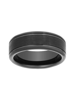 Lovemark Men's Ion-Plated Tungsten Bevel Band Ring