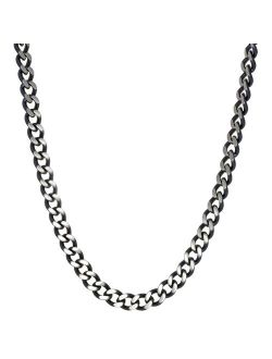 Gray Stainless Steel Curb Chain Necklace