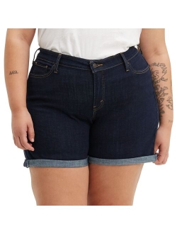 Plus Size Levi's Mid-Length Cuffed Jean Shorts