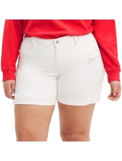 Plus Size Levi's Mid-Length Cuffed Jean Shorts