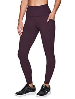 Active Women's Ultra Super Soft Solid Workout Running Yoga Leggings with Pockets