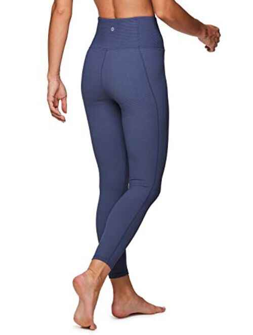 RBX Active Women's Ribbed Legging, Yoga High Waist Textured Ribbed 7/8 Legging