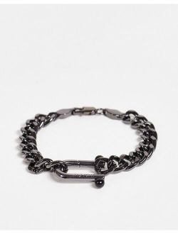 WFTW pearl clasp bracelet in gunmetal