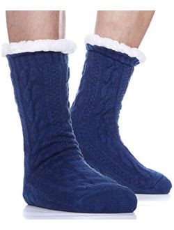 EBMORE Mens Slipper Fuzzy Socks Winter Cozy Fluffy Cabin Warm Fleece Soft Comfy Thick Non Slip Christmas Home Stocking Stuffer