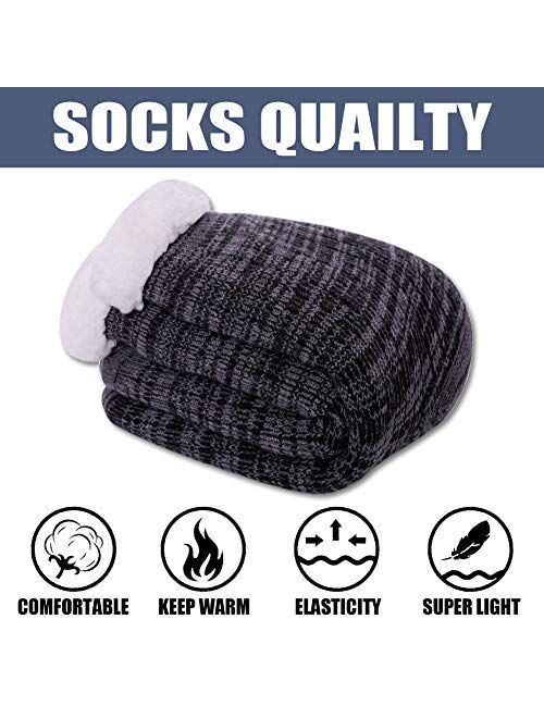 CHOWISH Mens Fuzzy Slipper Socks Soft Warm Cozy Fleece Lined Winter With Grips Socks
