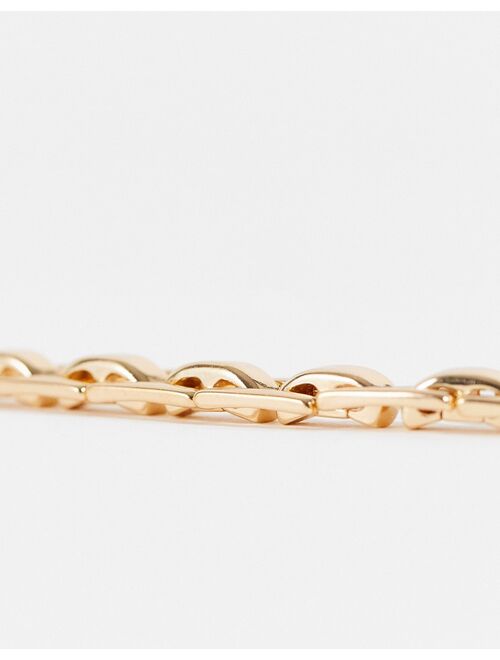 ASOS DESIGN neckchain with watch link design in gold tone