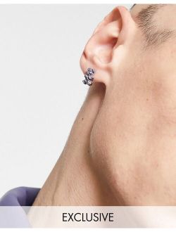 inspired unisex candy stripe gummy bear earrings in silver