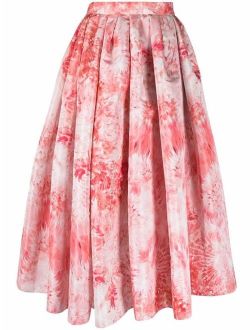 floral-print A-line skirt