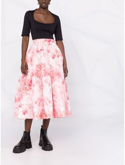 Alexander McQueen floral-print A-line skirt