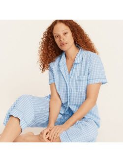 Short-sleeve pajama set in gingham