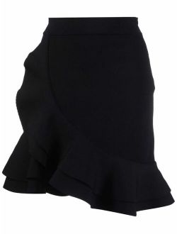 ruffled asymmetric skirt