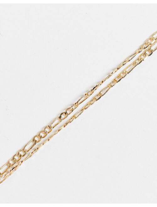 DesignB cutout square figaro chain pendant in gold