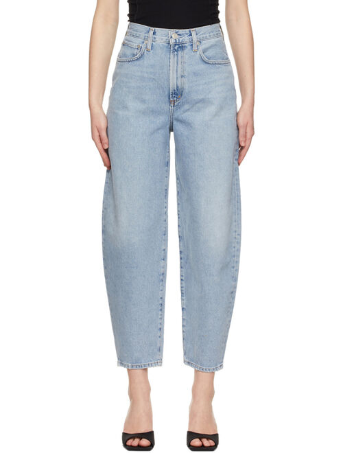 Buy AGOLDE Blue Balloon Ultra-High Rise Curved Taper Jeans online ...
