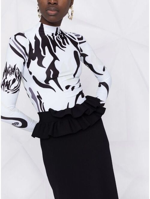 Alexander McQueen ruffle-detail midi skirt
