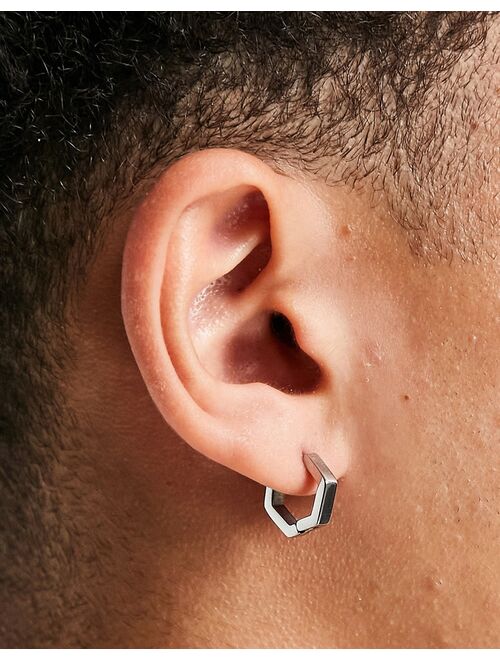 Icon Brand stainless steel hoop earrings in silver
