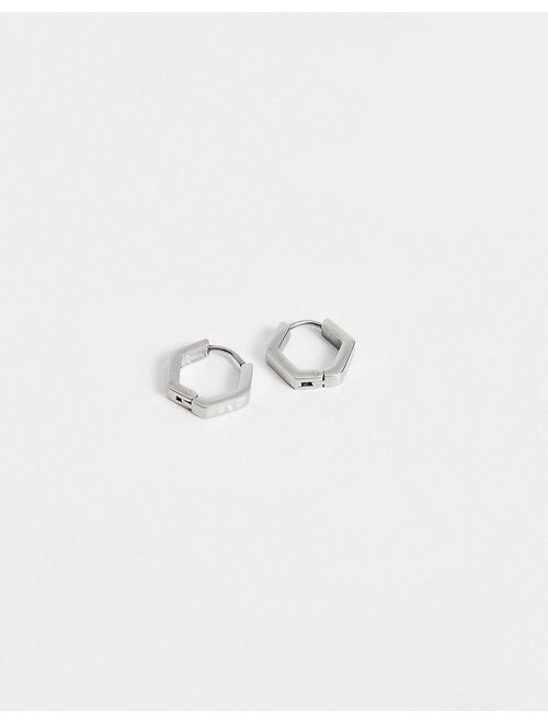 Icon Brand stainless steel hoop earrings in silver