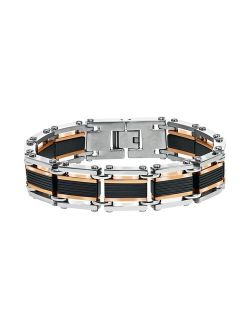 AXL by Triton Men's Tri-Tone Stainless Steel Bracelet