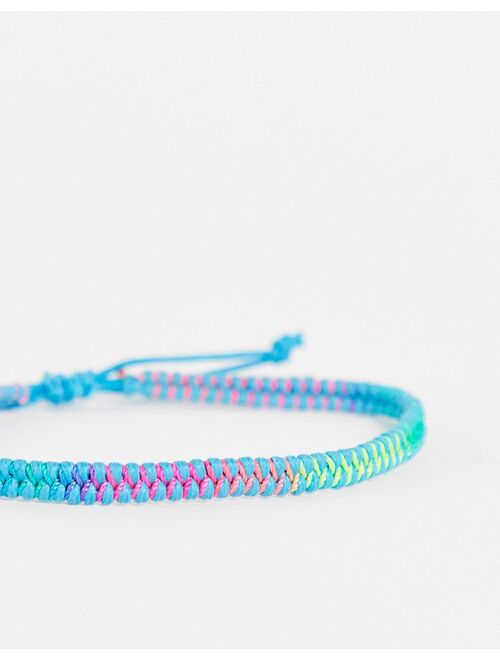 ASOS DESIGN midweight 8mm fabric anklet in multi color