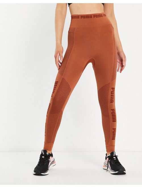 Puma Training Evoknit seamless leggings in mocha bisque