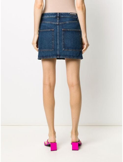 Balenciaga straight denim skirt