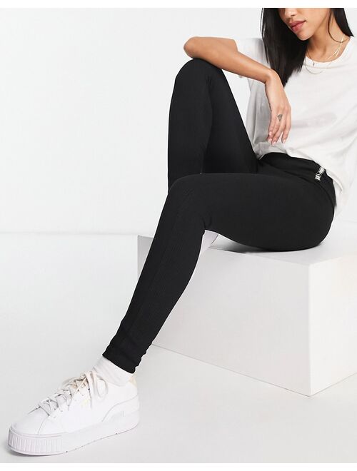 Puma varsity ribbed leggings in black