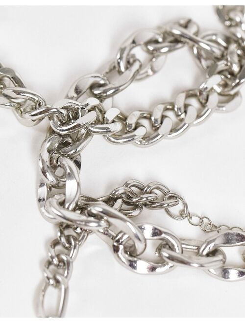 ASOS DESIGN 3 pack chain bracelet set in silver tone