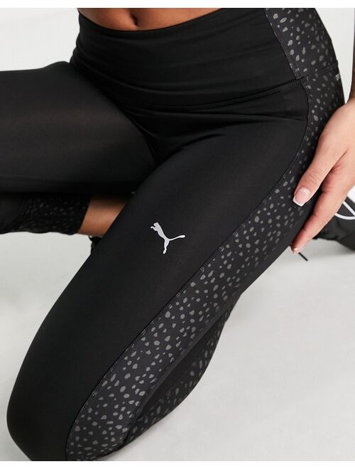 Puma Running 7/8 leggings in black speckled print