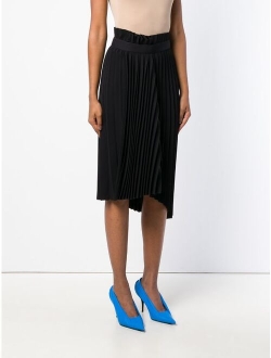 Fancy plisse pleated asymmetric skirt