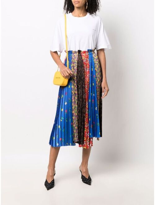 Balenciaga panelled plisse pleated midi skirt