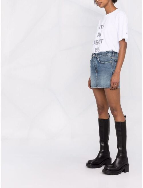 Balenciaga low-rise denim miniskirt
