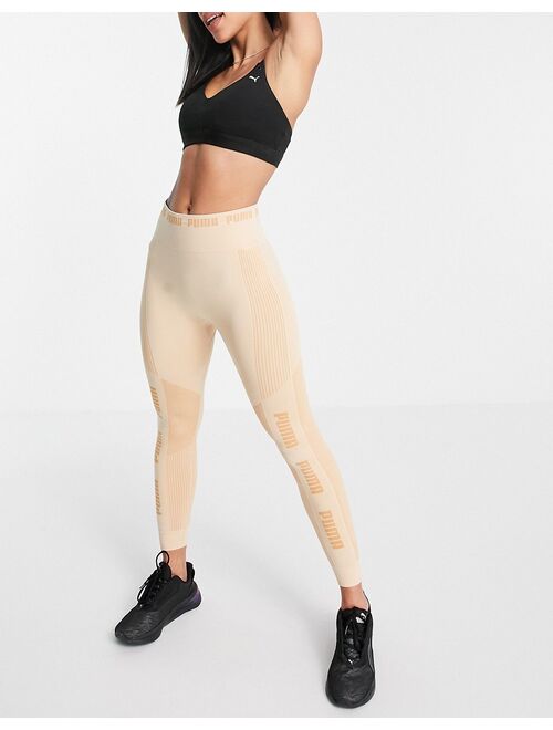 Puma Evoknit seamless leggings in soft beige