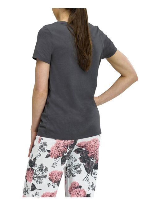Hue Women's Short Sleeve Scoop Neck Pajama Tee