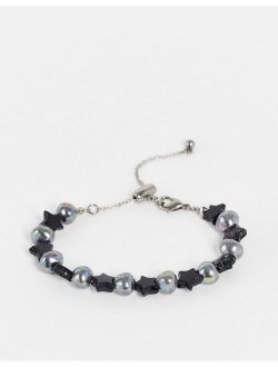 inspired unisex bracelet with 90s star beads in black
