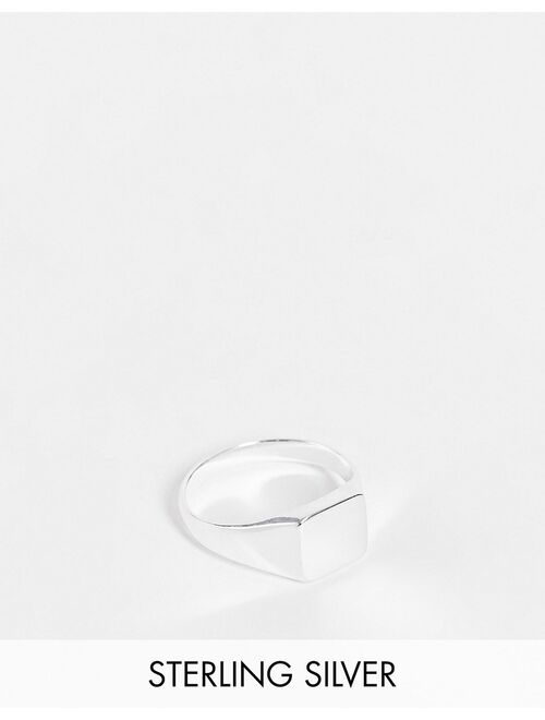 ASOS DESIGN sterling silver pinky signet ring