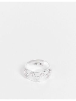 WFTW Serpentine embossed back ring in silver