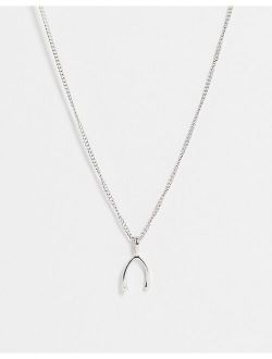 DesignB wish bone chain pendant in silver