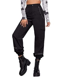 Women's High Waisted Jogger Pants Solid Outdoor Cargo Pants