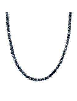 Blue Ion-Plated Stainless Steel Curb Chain Necklace