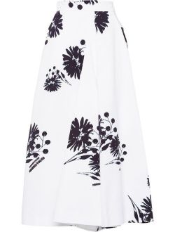 floral print poplin skirt