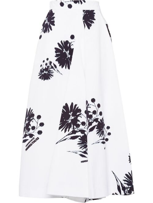 Prada floral print poplin skirt