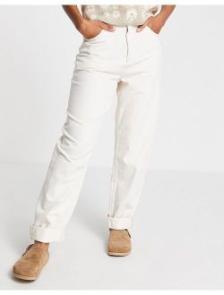 high rise 'super slouchy' mom jeans in cream