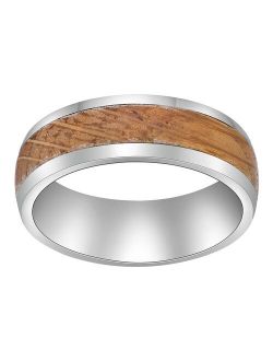 Men's Stainless Steel & Wood Ring