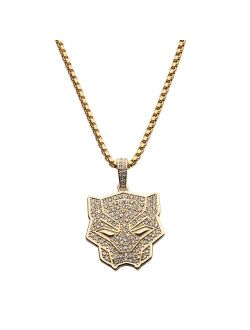 Black Panther Logo Cubic Zirconia Necklace