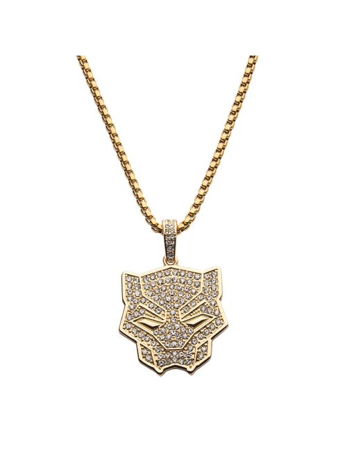 Marvel Black Panther Logo Cubic Zirconia Necklace