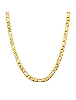 18k Gold Over Stainless Steel 6 mm Figaro Chain Necklace