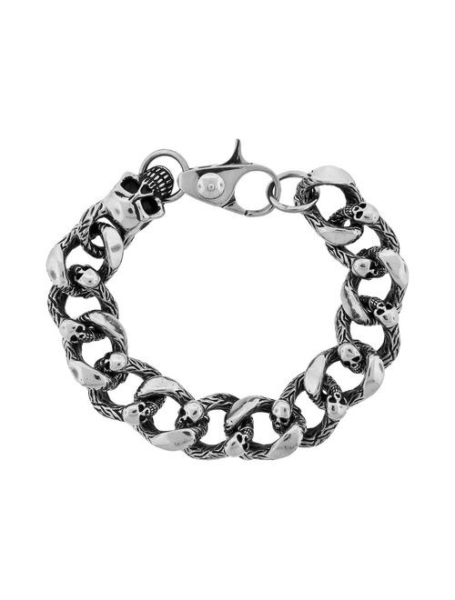 LYNX Stainless Steel Skull Bracelet - Men