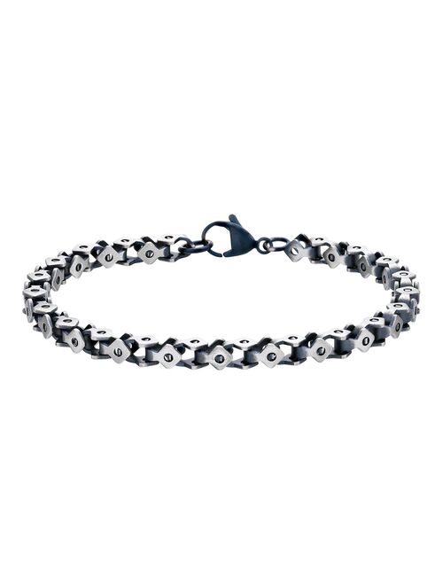 Men's LYNX Stainless Steel Square-Link Chain Bracelet