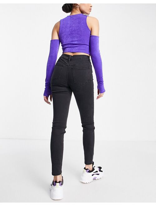 ASOS DESIGN Ridley high rise skinny jeans in clean black